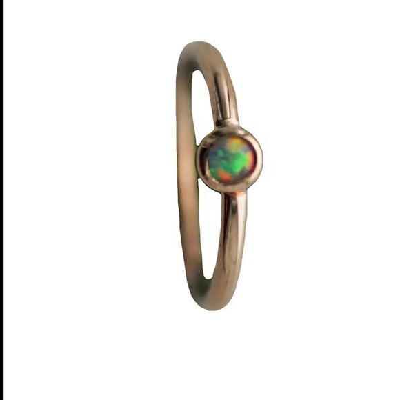 Body Gems Side Facing Bezel Ring with Opal - Picture 2 of 4